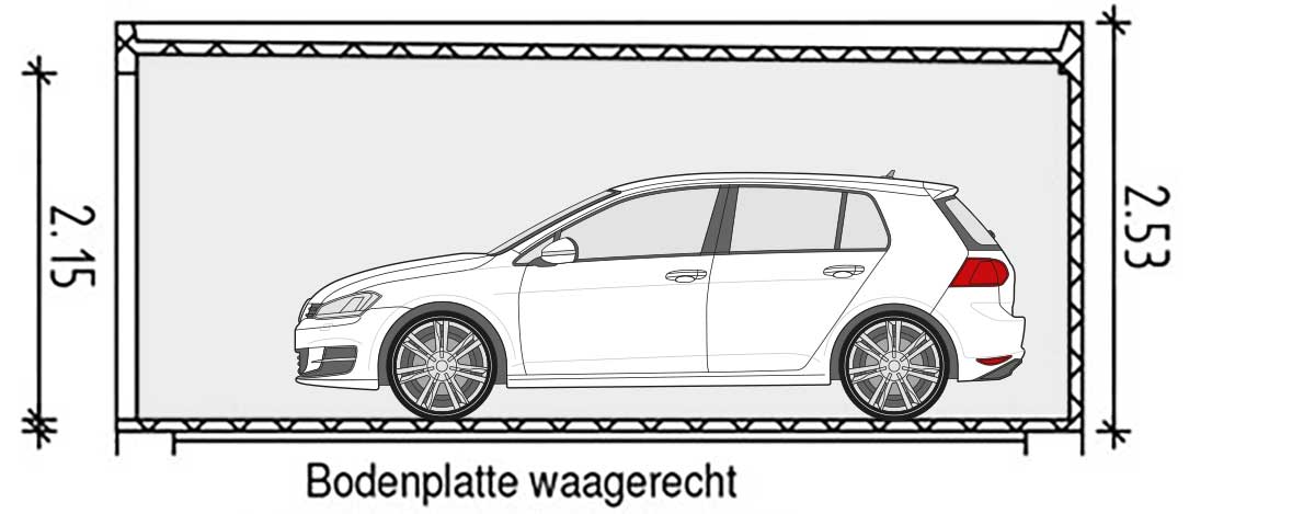 Seitenansicht Betongarage XS